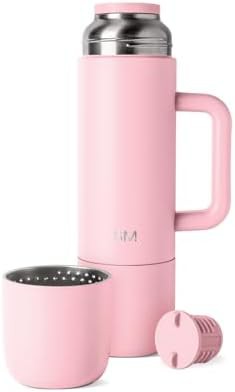 Blush hot beverage bottle with two mugs 36 oz