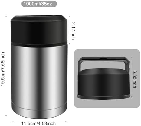 Silver wide mouth insulated soup thermos — photo 4