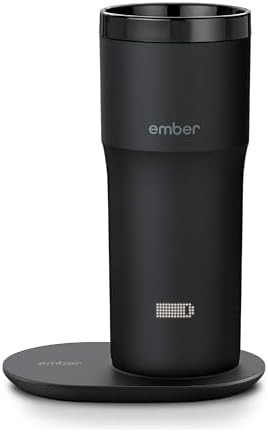 Slate black smart travel mug with tracking