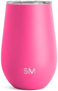 Pink stemless wine tumbler with lid 12 oz