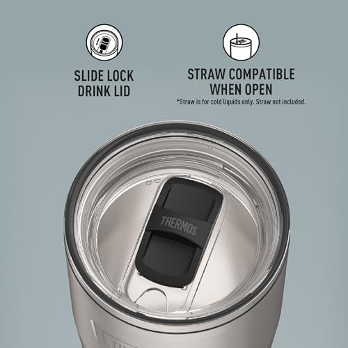 Matte stainless icon tumbler with slide lock 24oz — photo 4
