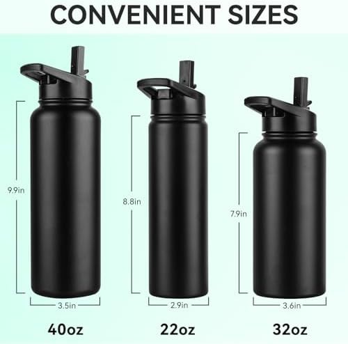 Large black stainless sports bottle 32 oz — photo 4