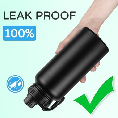 Large black stainless sports bottle 32 oz — photo 5