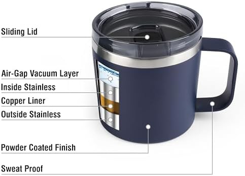 Forest Gray and Navy Insulated Camping Mugs — photo 3