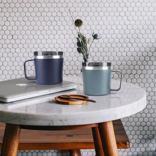 Forest Gray and Navy Insulated Camping Mugs — photo 5