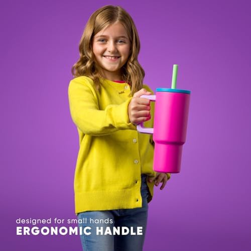 Lime checkmate kids tumbler with handle 24 oz — photo 5