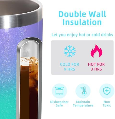 Purple green tumbler mug 14 oz — photo 3