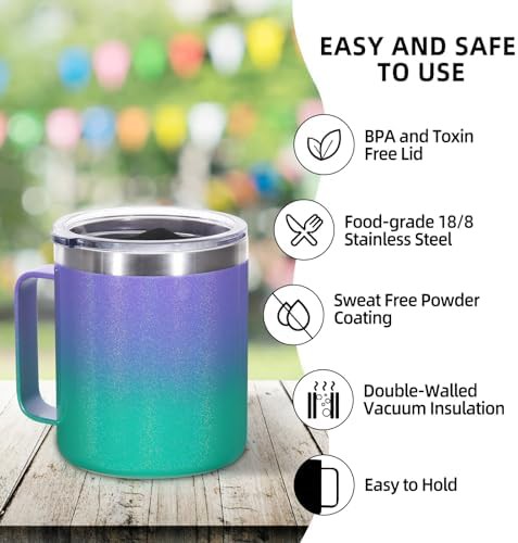 Purple green tumbler mug 14 oz — photo 4