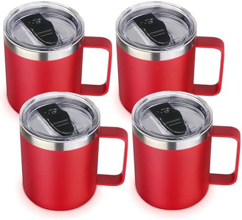 Red insulated coffee mug 14 oz