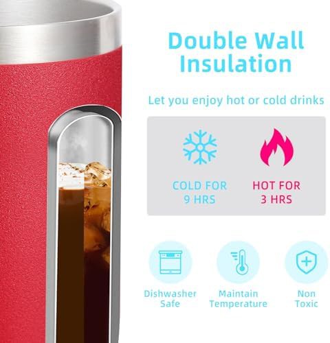 Red insulated coffee mug 14 oz — photo 3