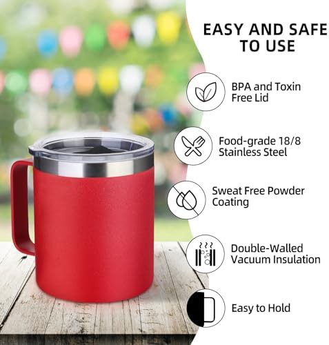 Red insulated coffee mug 14 oz — photo 4