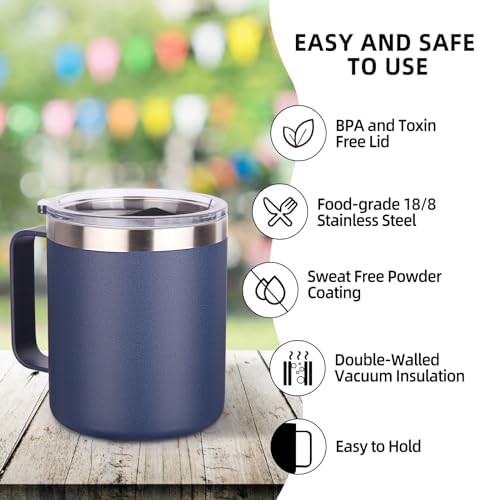 Navy insulated travel mug 14 oz — photo 4