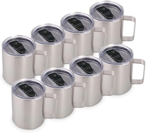 Silver insulated travel mug 14 oz