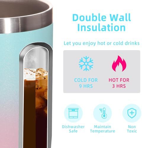 Green pink tumbler 14 oz 2 pack — photo 3