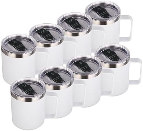 White camping coffee mug 14 oz