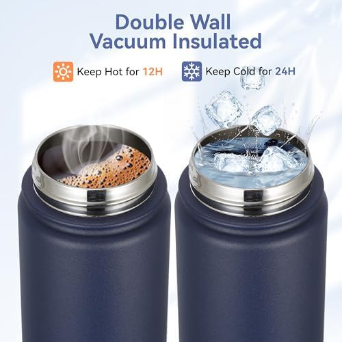 Navy wide mouth school bottle 16 oz — photo 4