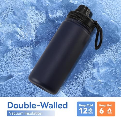 Navy blue kids school water bottle 16 oz — photo 4