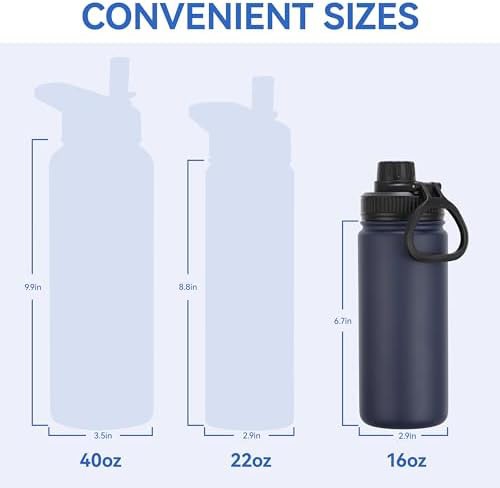 Navy blue kids school water bottle 16 oz — photo 5