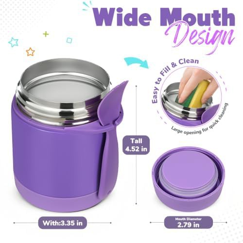 Purple insulated kids soup thermos 10 oz — photo 3
