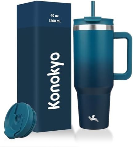 Konokyo 40 oz insulated tumbler water bottle with handle