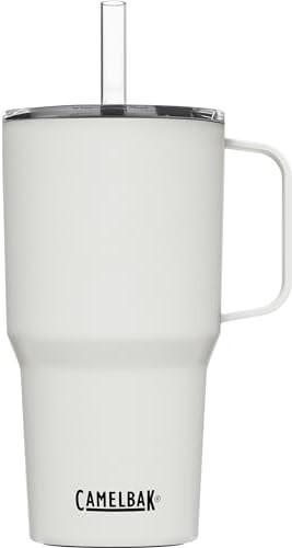 Straw mug stainless steel drinkware 24oz white