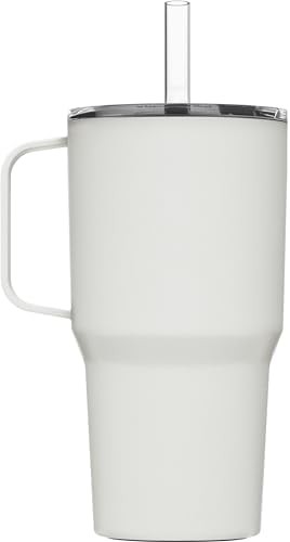 Straw mug stainless steel drinkware 24oz white — photo 3