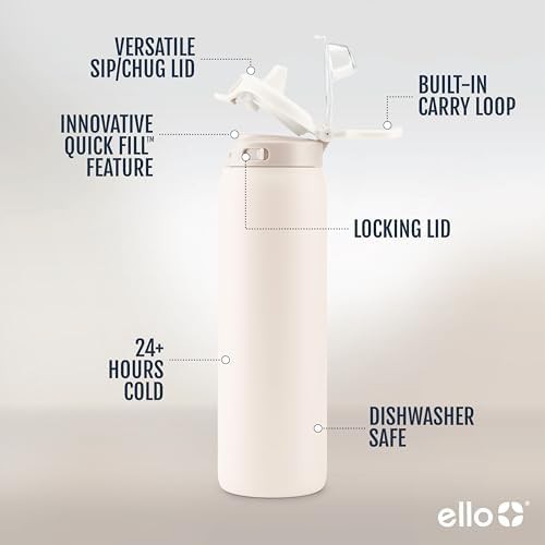 Cream stainless steel sip or chug bottle 32 oz — photo 3