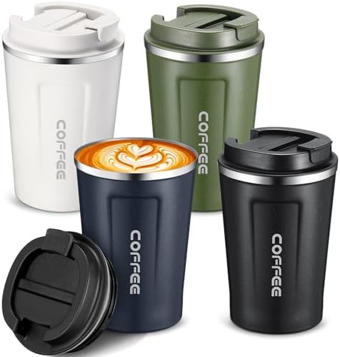 Multicolor insulated stainless steel travel mugs
