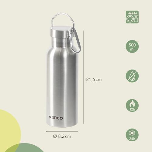 Silver stainless steel flask with tea strainer — photo 3