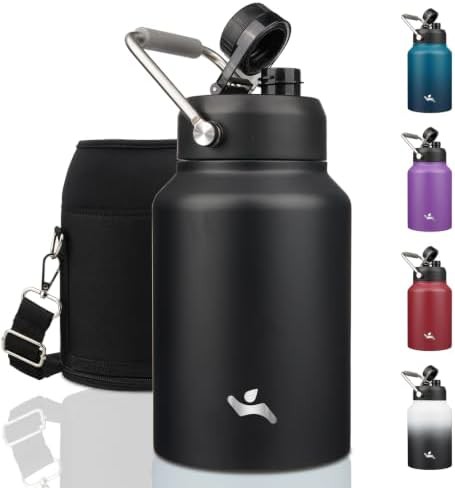 Konokyo 64 oz insulated stainless steel water jug with handle