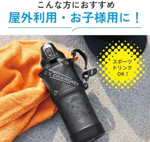 Black sports bottle with protective armor — photo 4