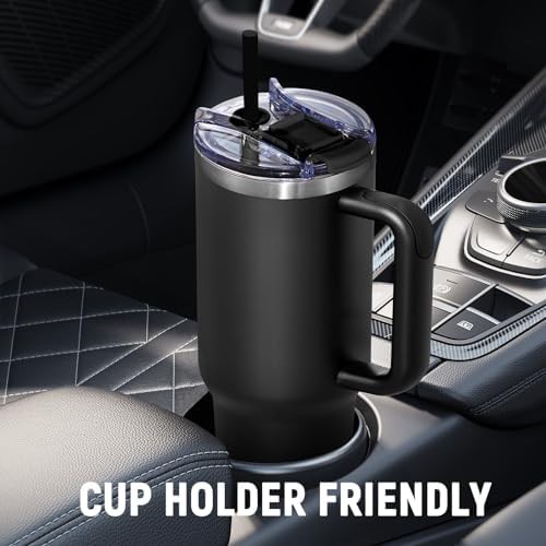 Black 40 oz Tumbler with Handle — photo 4