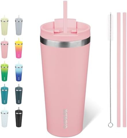 22 oz Coffee Tumbler with Straw steel