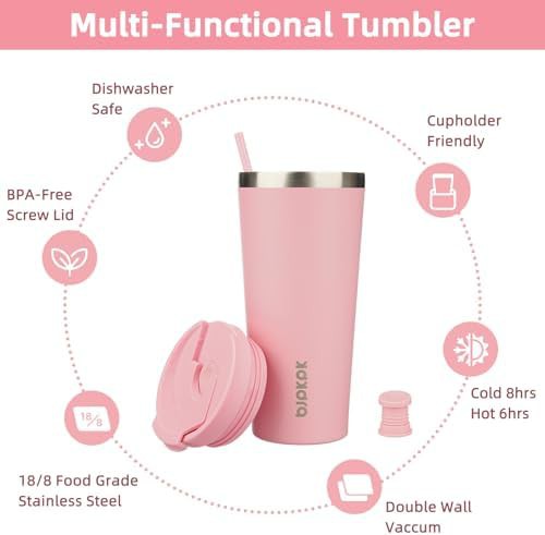 22 oz Coffee Tumbler with Straw steel — photo 3
