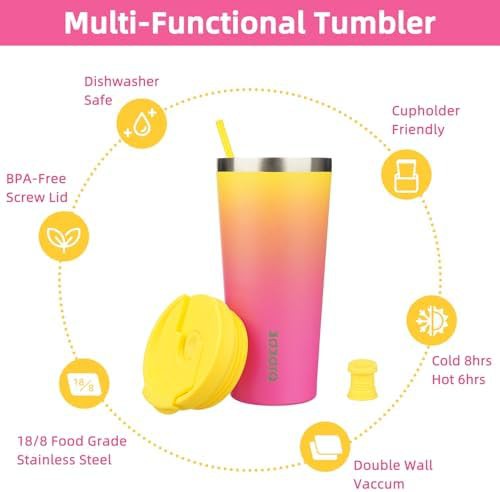 22 oz Coffee Tumbler with Straw stainless-steel-coffee-tumbler-straw-steel — photo 3