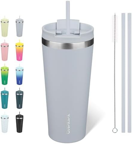 22 oz Coffee Tumbler with Straw stainless