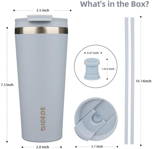 22 oz Coffee Tumbler with Straw stainless — photo 2