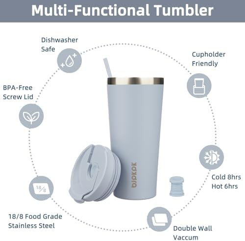 22 oz Coffee Tumbler with Straw stainless — photo 3