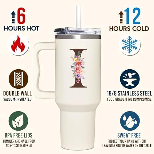 Tamunbee 40 oz monogrammed tumbler with straw — photo 4
