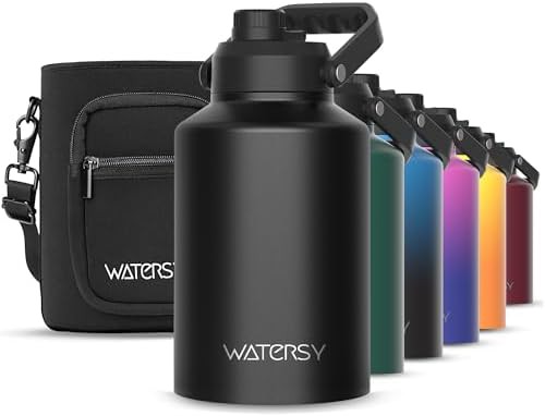 Black one gallon stainless steel thermal jug