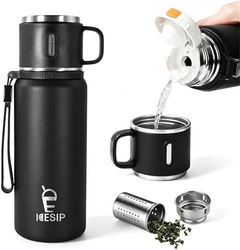 Stainless steel insulated bottle with cup lid 20oz