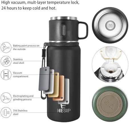 Stainless steel insulated bottle with cup lid 20oz — photo 4