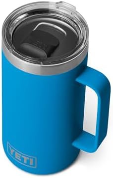 Big wave blue 24 oz mug with lid