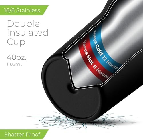 Black handled travel tumbler 40 oz — photo 3