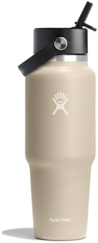 Oat Tan Wide Mouth Straw Bottle 32 oz