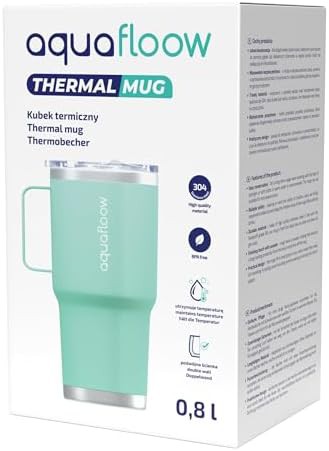 Stainless steel thermal mug with integrated handle — photo 3