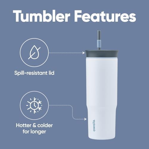 Owala tumbler water bottle with straw 24 oz blue — photo 3