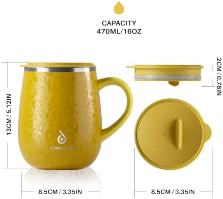 Leopard yellow 16 oz patterned travel mug — photo 5