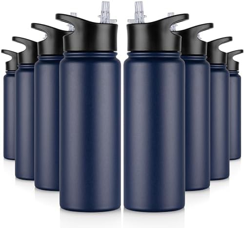 Navy blue insulated sports bottles 8 pack