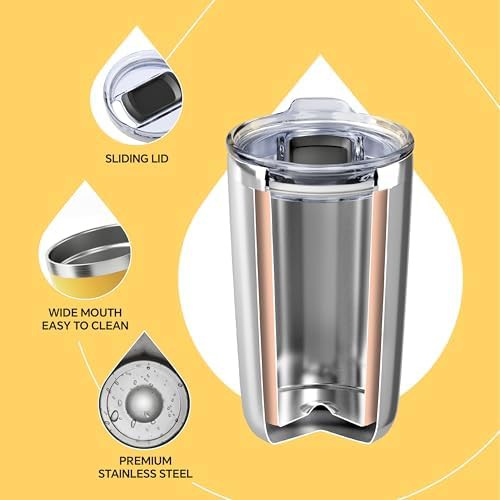 Light yellow 20 oz office travel tumbler — photo 3